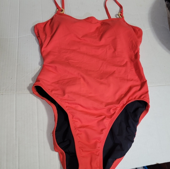 Jantzen Swim Suit, really nice suit color is between Red & Orange.  Size 14 - Picture 1 of 4